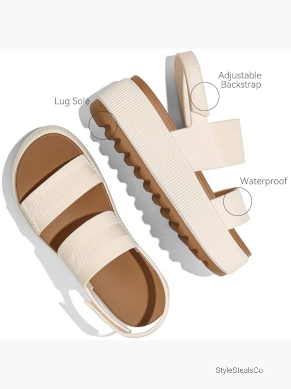 Platform Water Sandals Chunky Wedge Lug Sole Comfortable Waterproof Summer - Picture 5 of 6